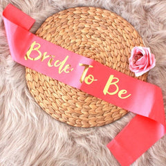 Peach Hot Pink Hens Sash - Hen Sash - Bride To Be Sash - Bridal Shower - Engagement- Hen Party- Bachelorette - Bride- Team Bride