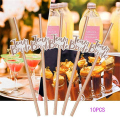 ROSE GOLD Team Bride Tribe FOIL Metallic Paper Straws Hen Party Bridal Shower Party Decor Party Drink Bridal Shower Wedding Drinking Game