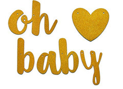 Oh Baby Baby Shower 10pc Garland Confetti Balloons Pack Gender Reveal Decorations Gold Banner