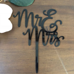 Mr & Mrs Wooden or Acrylic Wedding Cake Topper Wedding Party Decoration Mr and Mrs