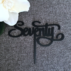 Seventy Birthday Acrylic Cake Topper Gold & Silver Happy 70th Birthday Cake Toppers Cake Decorations Seventieth Cake Decor