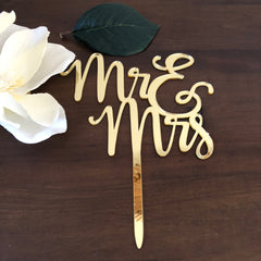 Mr & Mrs Wooden or Acrylic Wedding Cake Topper Wedding Party Decoration Mr and Mrs