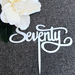 Seventy Birthday Acrylic Cake Topper Gold & Silver Happy 70th Birthday Cake Toppers Cake Decorations Seventieth Cake Decor