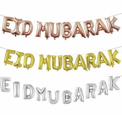 Eid Mubarak / Ramadan Mubarak Foil Balloons Bunting Garland Decoration
