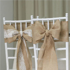 Hessian Chair Sash Burlap 6" x 95" / 15cm x 2.4m Decoration Wedding Event Table decoration Natural Hessian