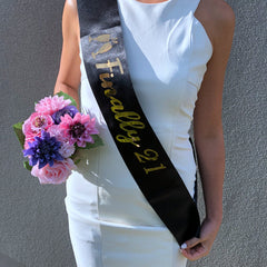 Finally 21 Birthday Sash Happy Twenty First 21st Party Sashes