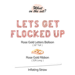 Lets Get Flocked Up Rose Gold Balloons Hens Bridal Garland Bunting Banner AUS