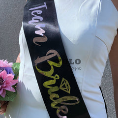 Black Rose Gold Hens Sash - Hen Bride To Be Sash - Bridal Shower Gift Idea- Engagement- Hen Party- Bachelorette - Bride Tribe - Team Bride