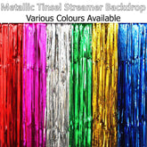 5m x 1m Metallic Foil Tinsel Curtain Party Backdrop Decor Event DecorationParty Fringe Backdrop