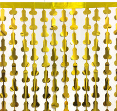Hen Party Willy Tinsel Curtain Rose Gold | Gold | Silver Metalic BackDrop Hens Party Penis Decor Bridal Party Girls Night Penis Decoration
