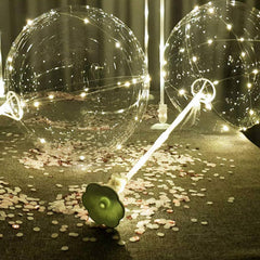 5 Pack LED String Light BOBO Balloons Kit with Stand and Base Battery Operated Fairy Lights Home/Christmas/Wedding Party Decoration