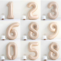 40" Caramel & Cream Jumbo Foil Numbers Helium Balloon 100CM Birthday Wedding Decor Baby Shower Mylar Foil Metallic