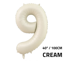 40" Caramel & Cream Jumbo Foil Numbers Helium Balloon 100CM Birthday Wedding Decor Baby Shower Mylar Foil Metallic