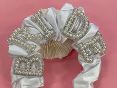 Bridal Party Decorations, Bride Headband, Bride Pearl Headband, Hen Party Tiara, Bride to Be Headband, White Headpiece Bridal Shower Gift