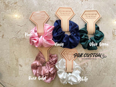 Hen Party Hair Tie - Silk Satin Scrunchies | Bridal Shower Gift Decorations, Bride Tribe Favor, Bridesmaid Scrunchies, Bridesmaid Proposal