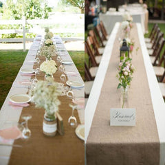 10m x 30cm Burlap Table Runner Decoration Wedding Event Table decoration Natural Hessian