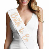 Pack of 8x White Rose Gold Team Bride Hens Party Sash Wedding Sashes