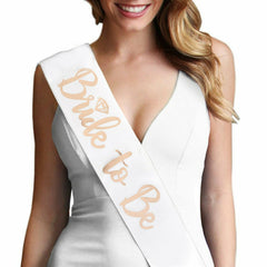 Pack of 8x White Rose Gold Team Bride Hens Party Sash Wedding Sashes