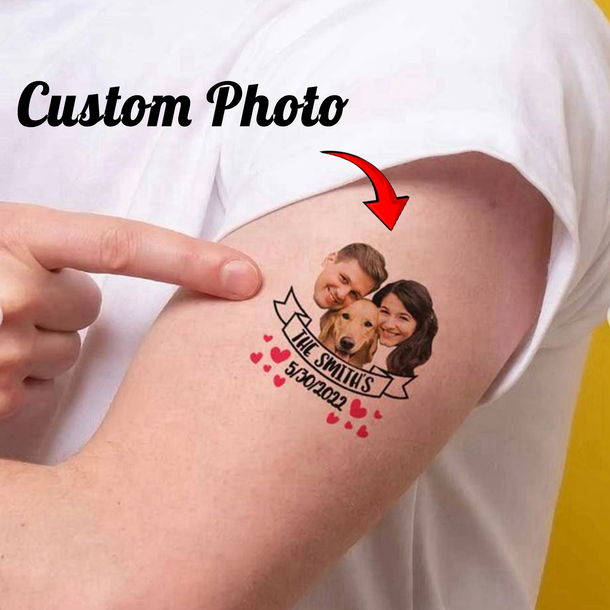 Personalised Custom Made Couple Milestone Anniversary Face Temporary Tattoo Favors