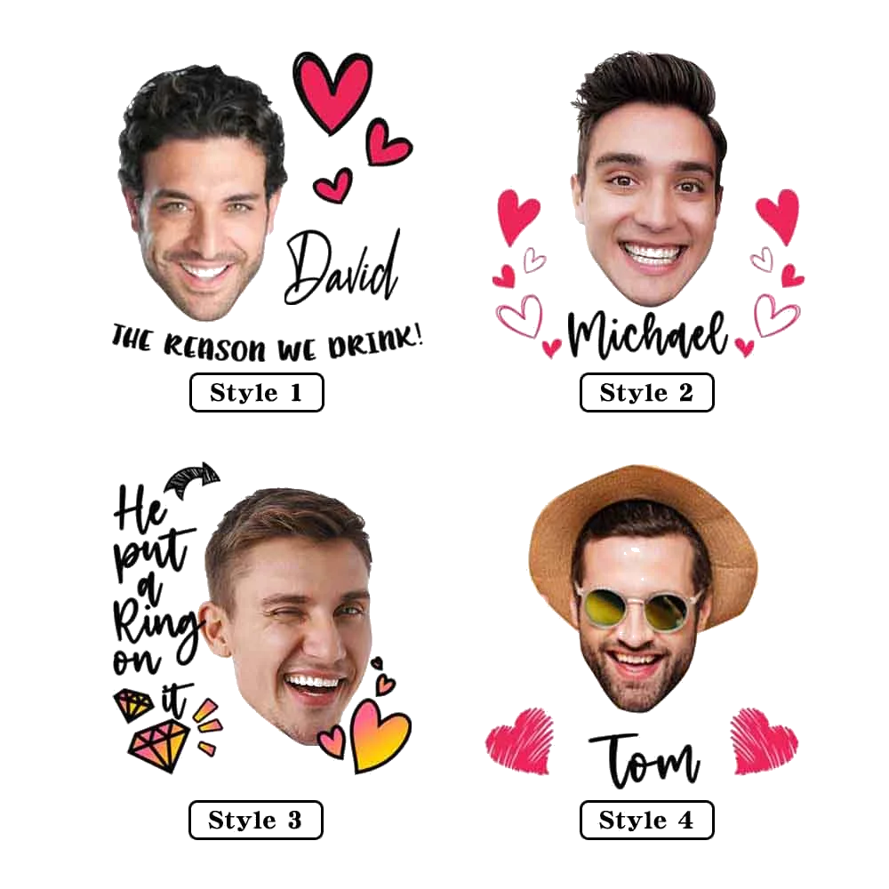 Hen Party Temporary Tattoo Custom Made Groom Face Favors