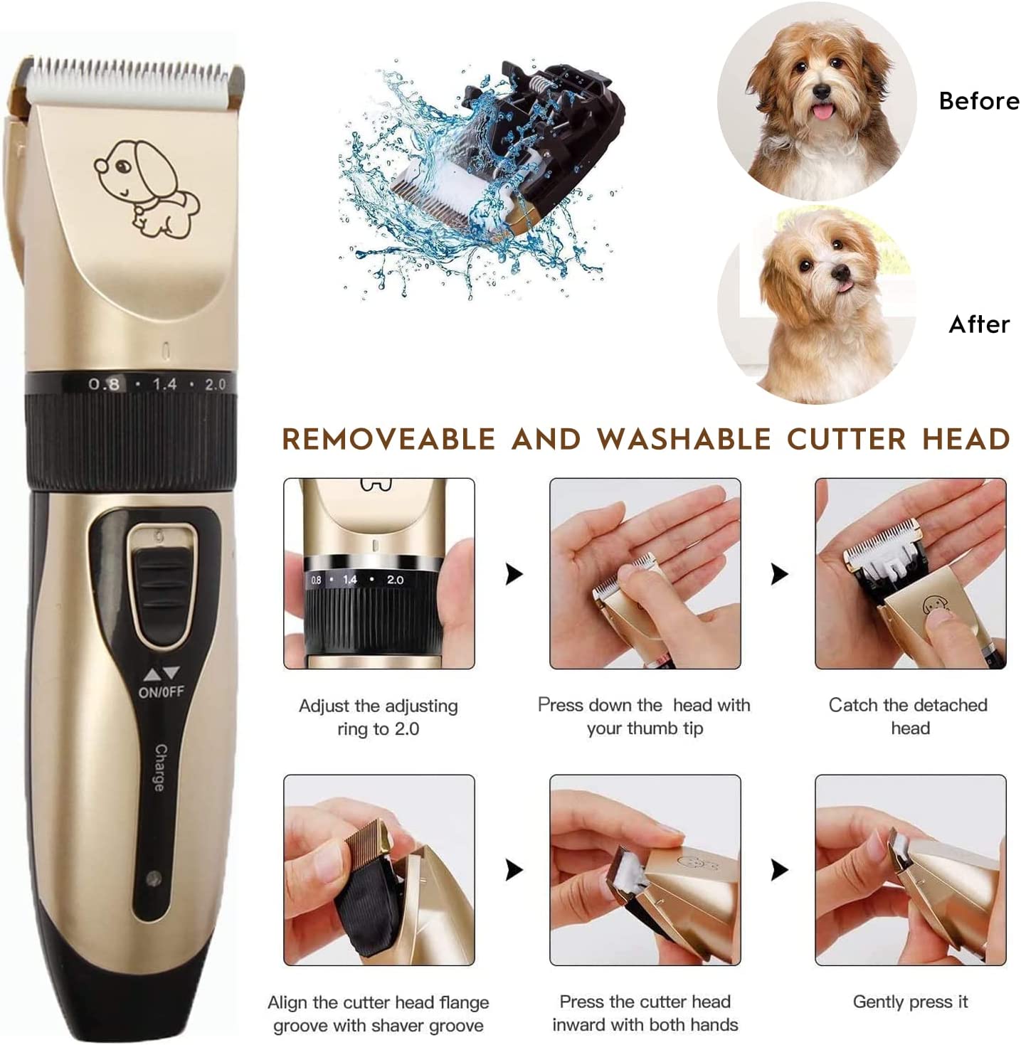 Dog Grooming 9IN1 Pet Hair Clippers, Dog Grooming Kit