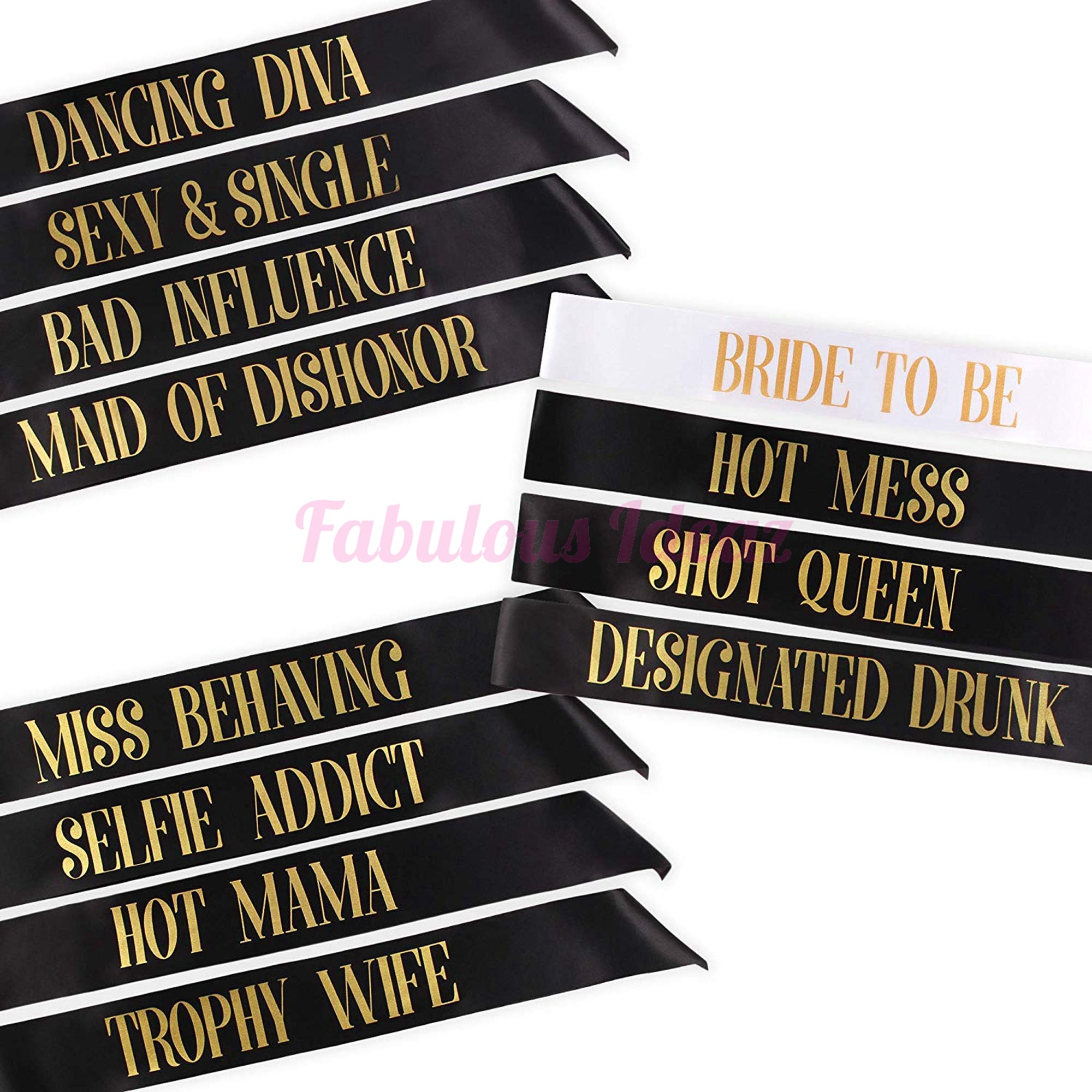 Fun Bridal Sashes for Bachelorette Hens Party Bridal Shower
