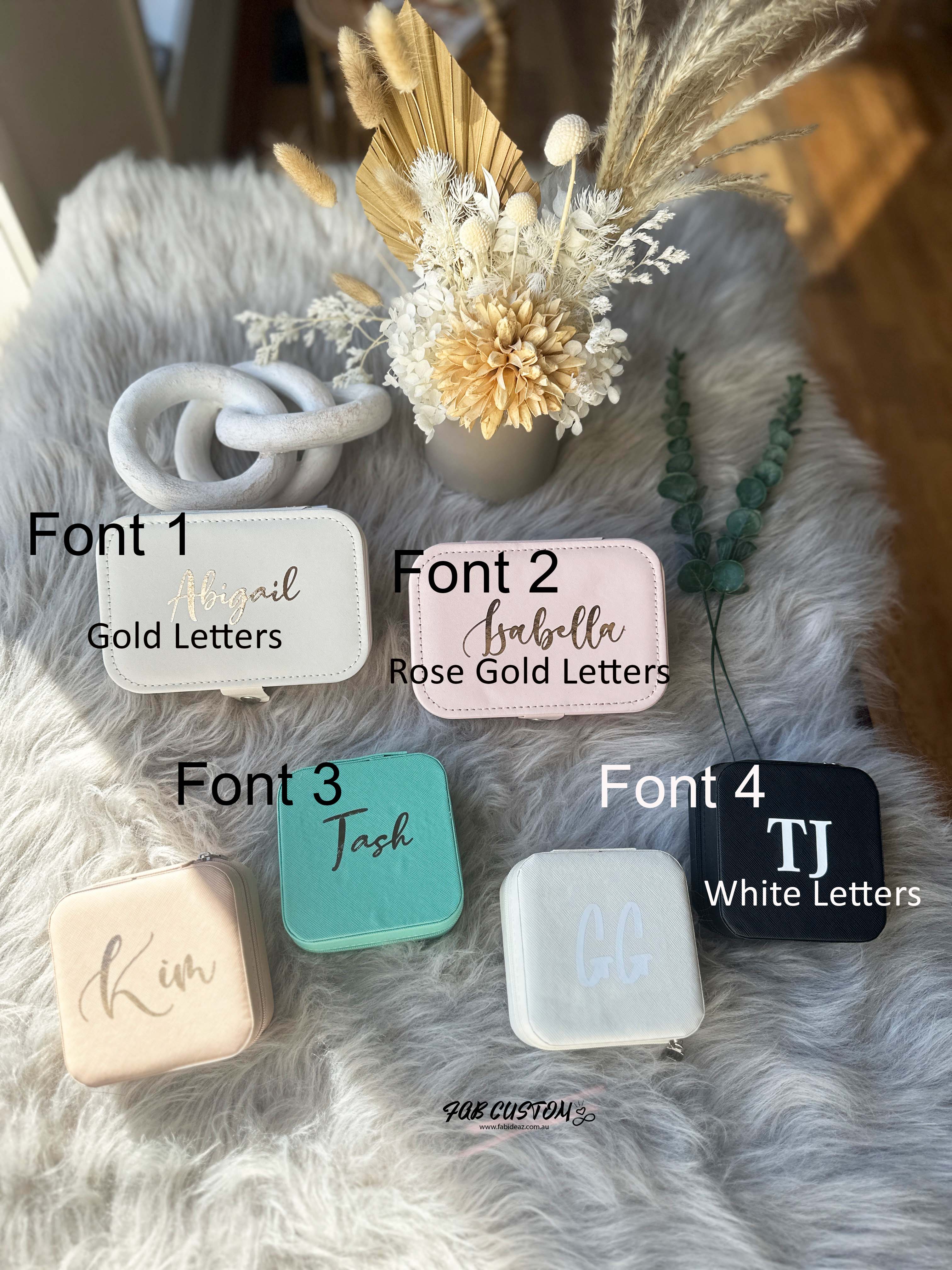 Personalized Jewellery Boxes  Rings Accessories Case  Bridesmaid Gifts  Romantic Custom Travel Case Thank you Jewelry Box with Name