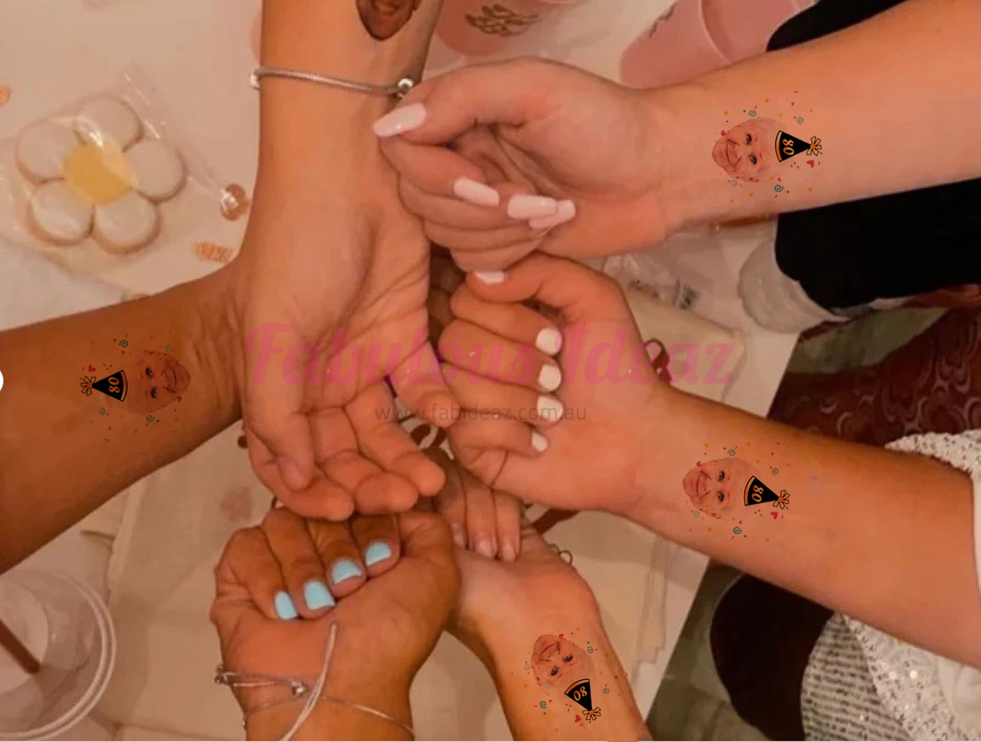 Birthday Face Tattoo Custom Made Grandma Granpa Temporary Tattoo