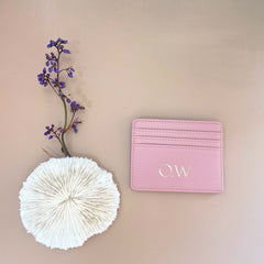 Personalized Card Wallet with Monogram