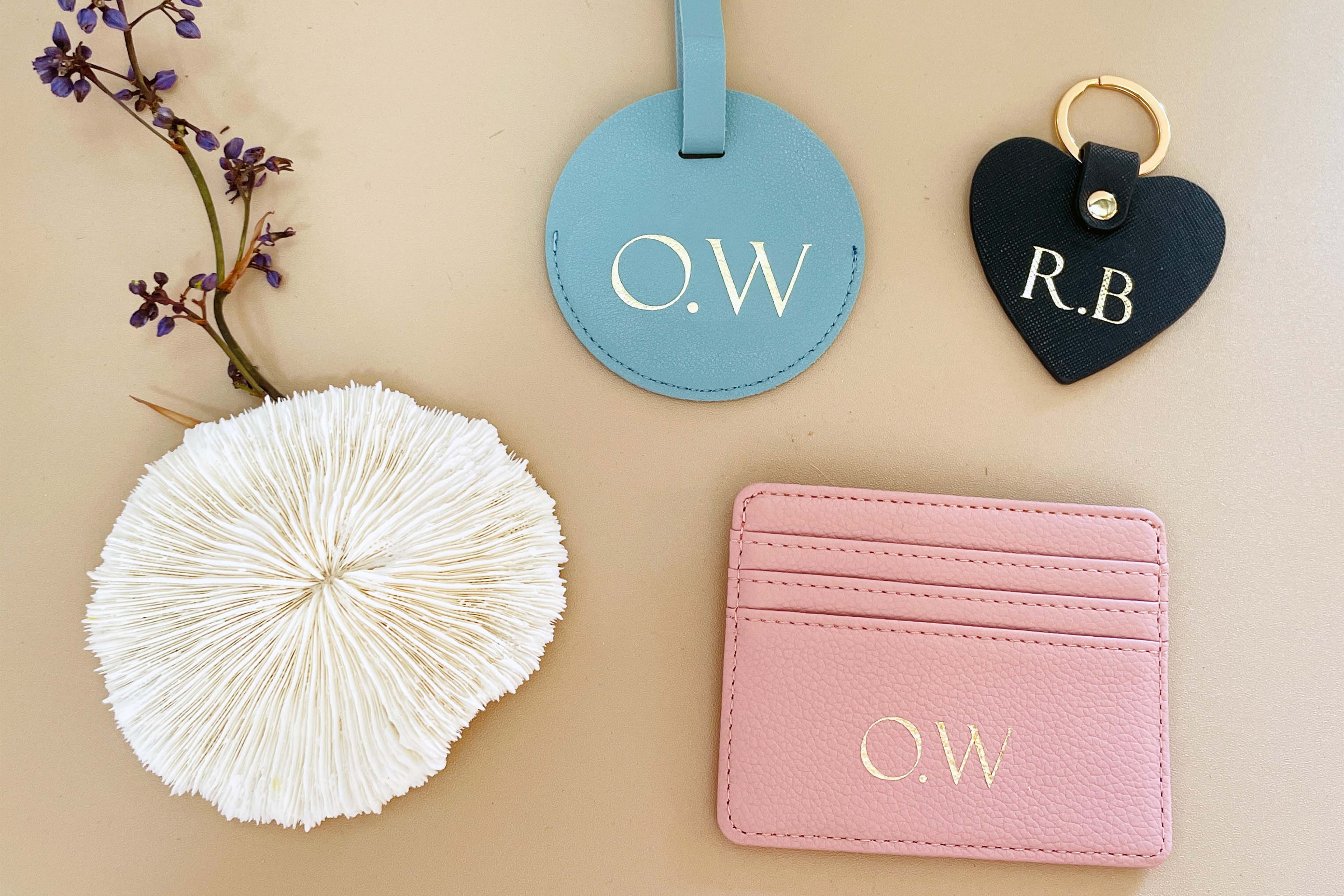 Personalized Card Wallet with Monogram