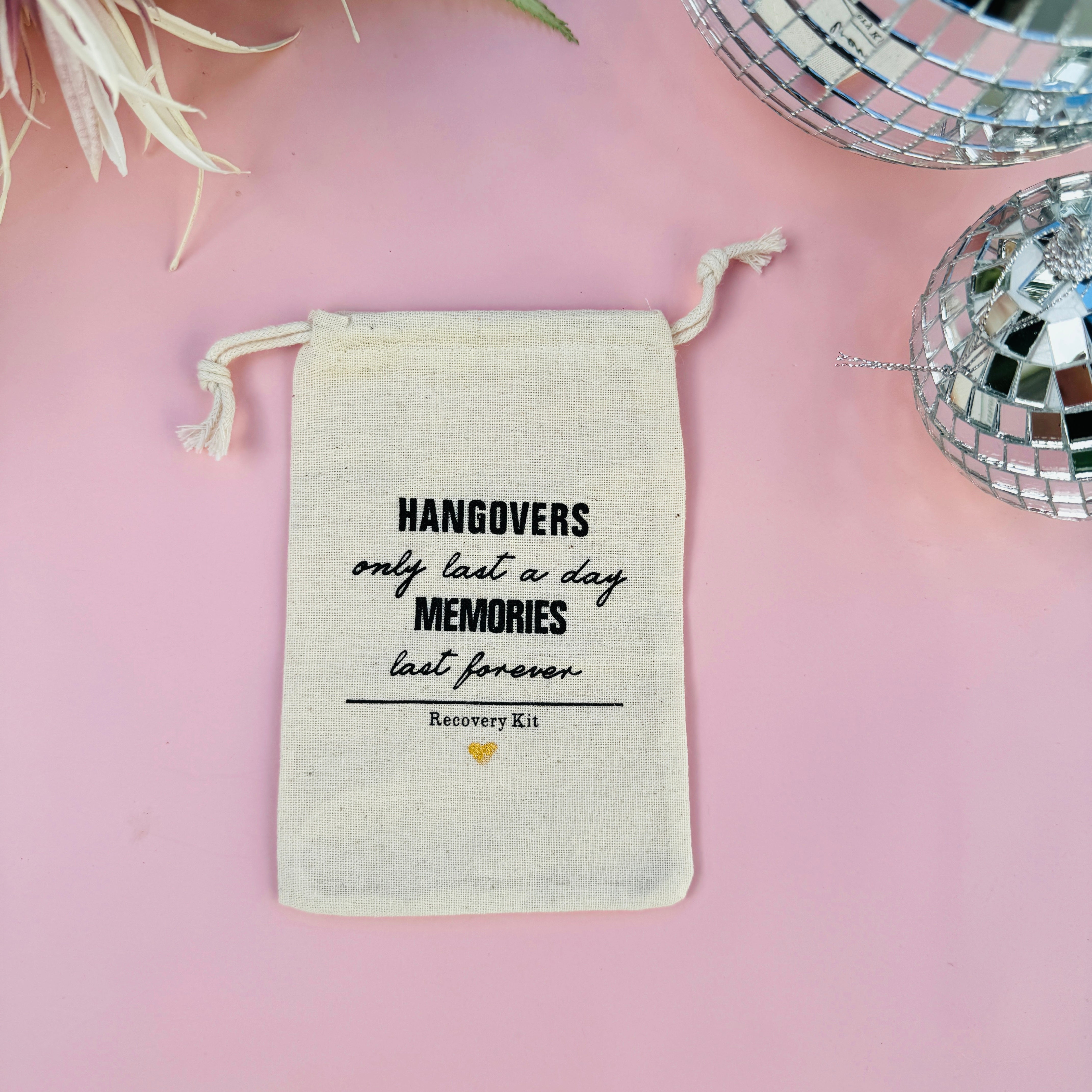 10x Bachelorette Party Bags - I Regret Nothing Hangover Kit Bags - Hangover Recovery Kit