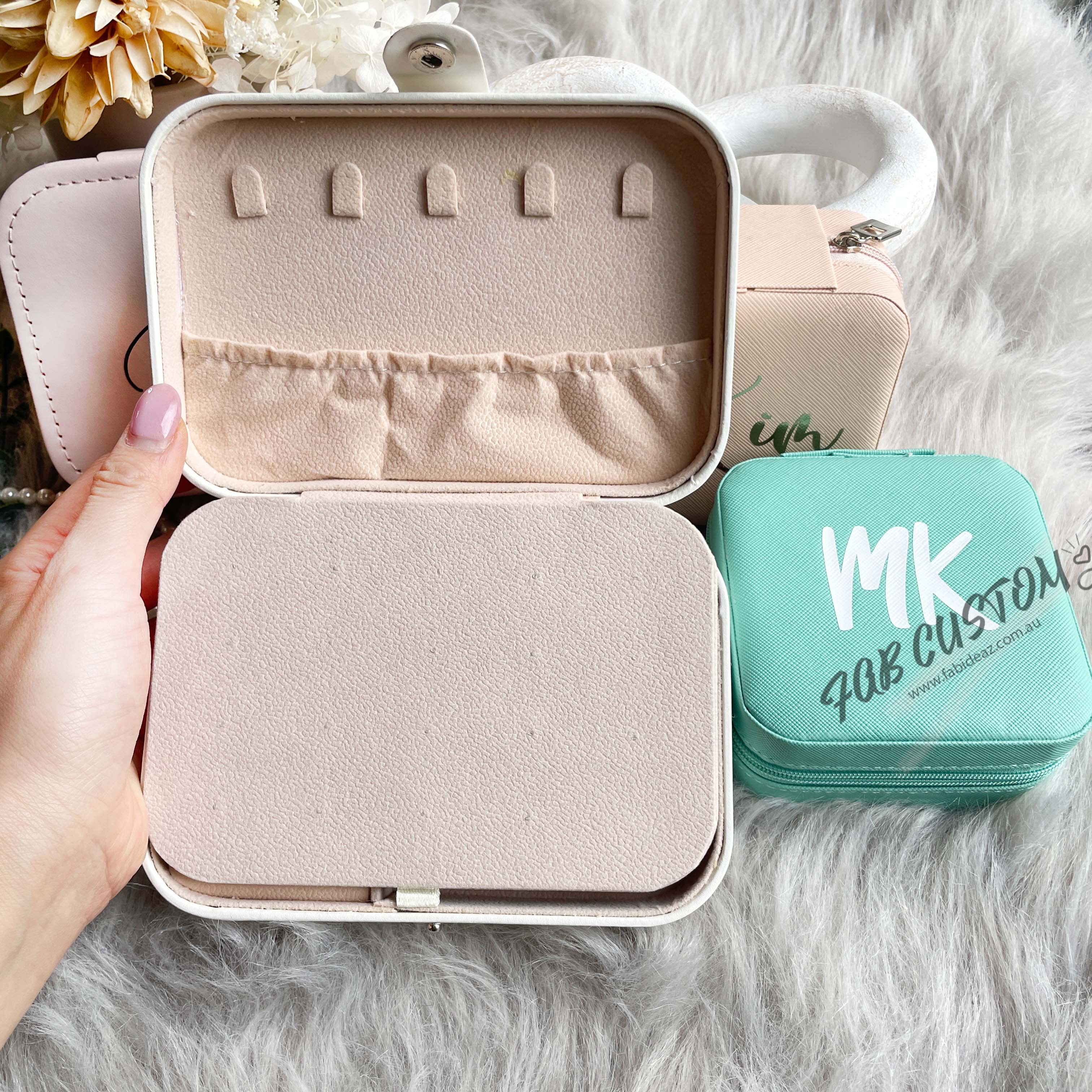 Personalized Jewellery Boxes  Rings Accessories Case  Bridesmaid Gifts  Romantic Custom Travel Case Thank you Jewelry Box with Name