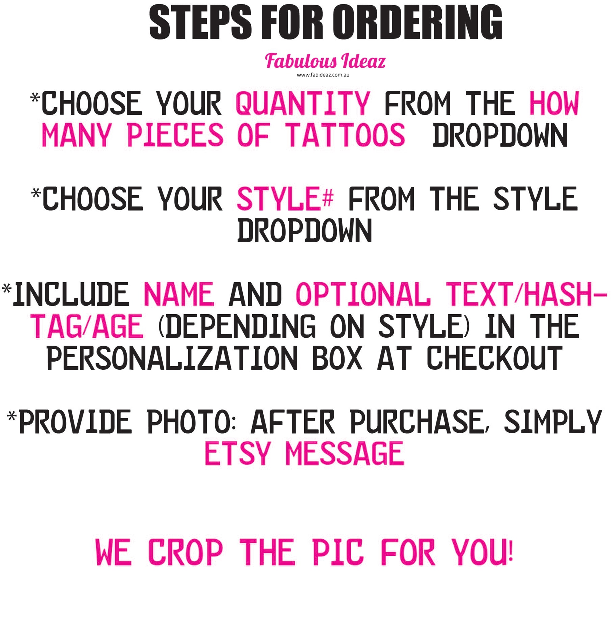 Personalised Custom Made Birthday Girl Boy Face Tattoo Favors