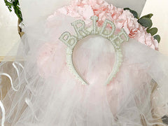 Bridal Party Decorations, Bride Headband, Bride Pearl Headband, Hen Party Tiara, Bride to Be Headband, White Headpiece Bridal Shower Gift