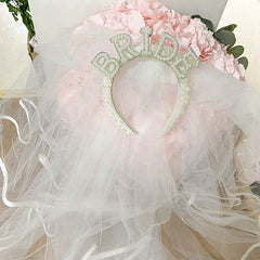 Bridal Party Decorations, Bride Headband, Bride Pearl Headband, Hen Party Tiara, Bride to Be Headband, White Headpiece Bridal Shower Gift