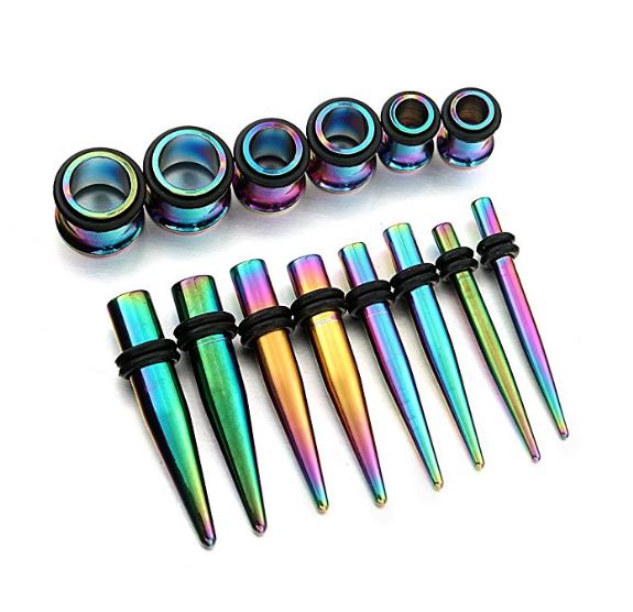 36x Ear Stretching Kit - Rainbow