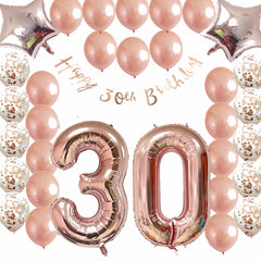 Ultimate 30th Rose Gold Birthday Pack 30 Thirtieth Garland Balloons Decorations Dirty Thirty Party Happy Birthday