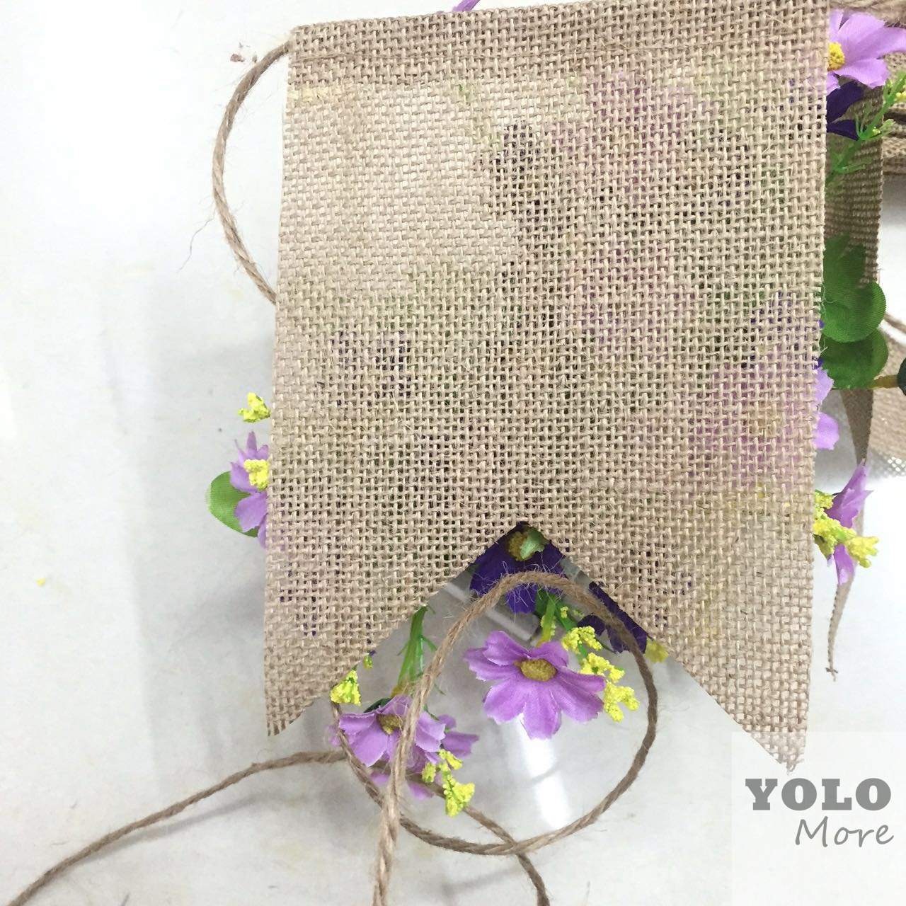 10 Meters Fishtail 45 Flags Hessian Banner Burlap Rustic Bunting