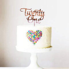 Rose Gold Twenty One 21st Birthday 21 Today Acrylic Cake Topper Happy Birthday