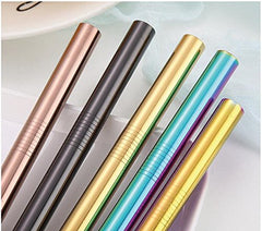 4x Extra Wide Stainless Steel Reusable Metal Drinking Straws