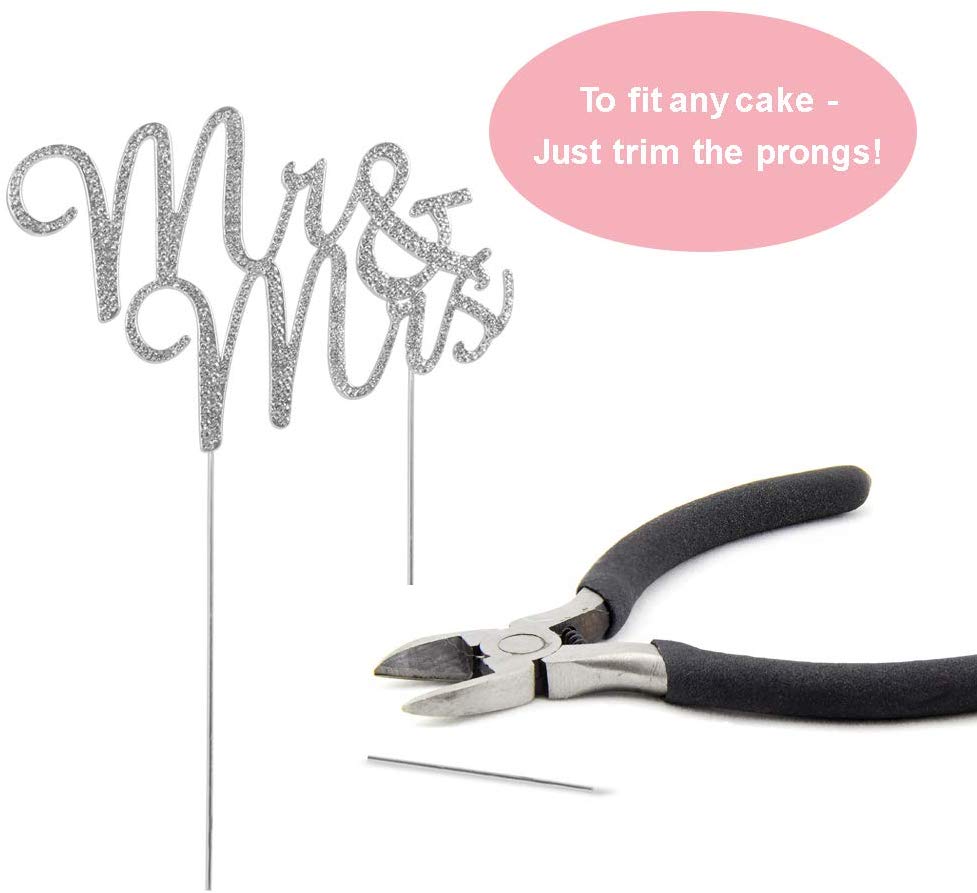 Rhinestone Silver Mr & Mrs Wedding Cake Topper