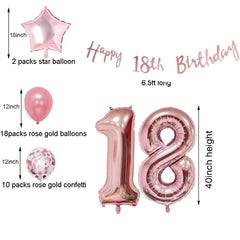 Ultimate 18th Rose Gold EighteenthBirthday Pack 18 Garland Balloons Decorations Eighteen Party Decor Eighteenth Party