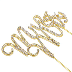 Rhinestone Gold Mr & Mrs Wedding Cake Topper