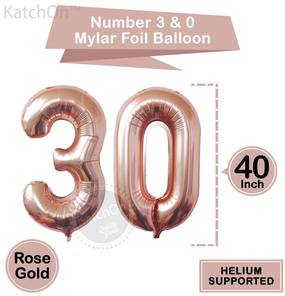 Ultimate 30th Rose Gold Birthday Pack 30 Thirtieth Garland Balloons Decorations Dirty Thirty Party Happy Birthday