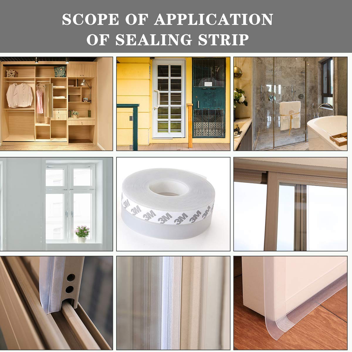 5m Weather Seal Window Silicone Sealing Strip Door Garage Stripping