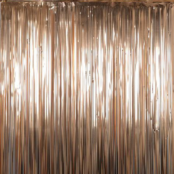 Metallic Tinsel Curtain Foil 1m 2m 3m 4m 5m Backdrop PomPoms Streamers Decor