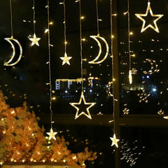 3.5M Ramadan Eid Decoration Lights LED Star and Moon Curtain Lights