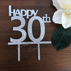 Happy 30th Birthday Acrylic Cake Topper