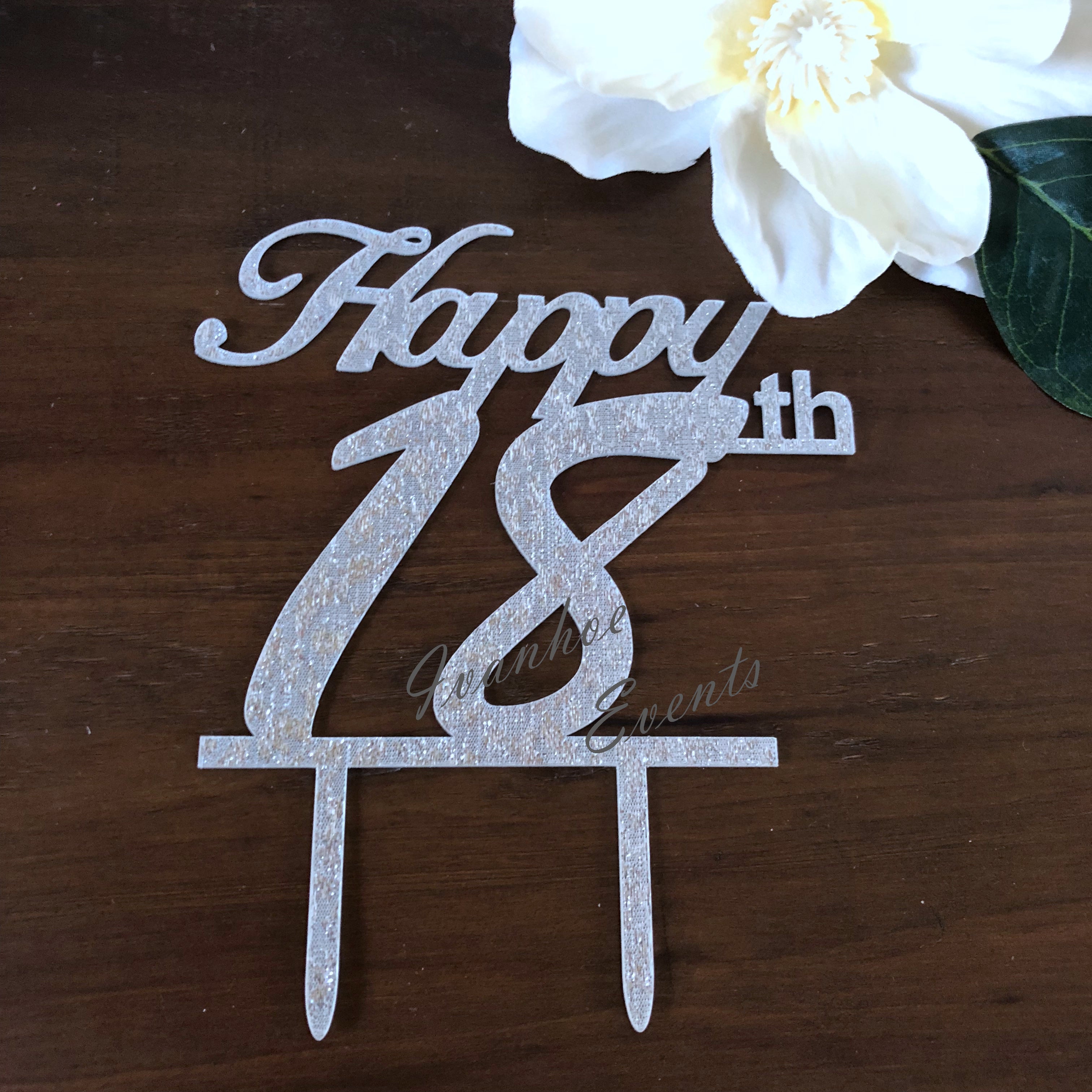 Happy 18th Eighteen Birthday Acrylic Cake Topper
