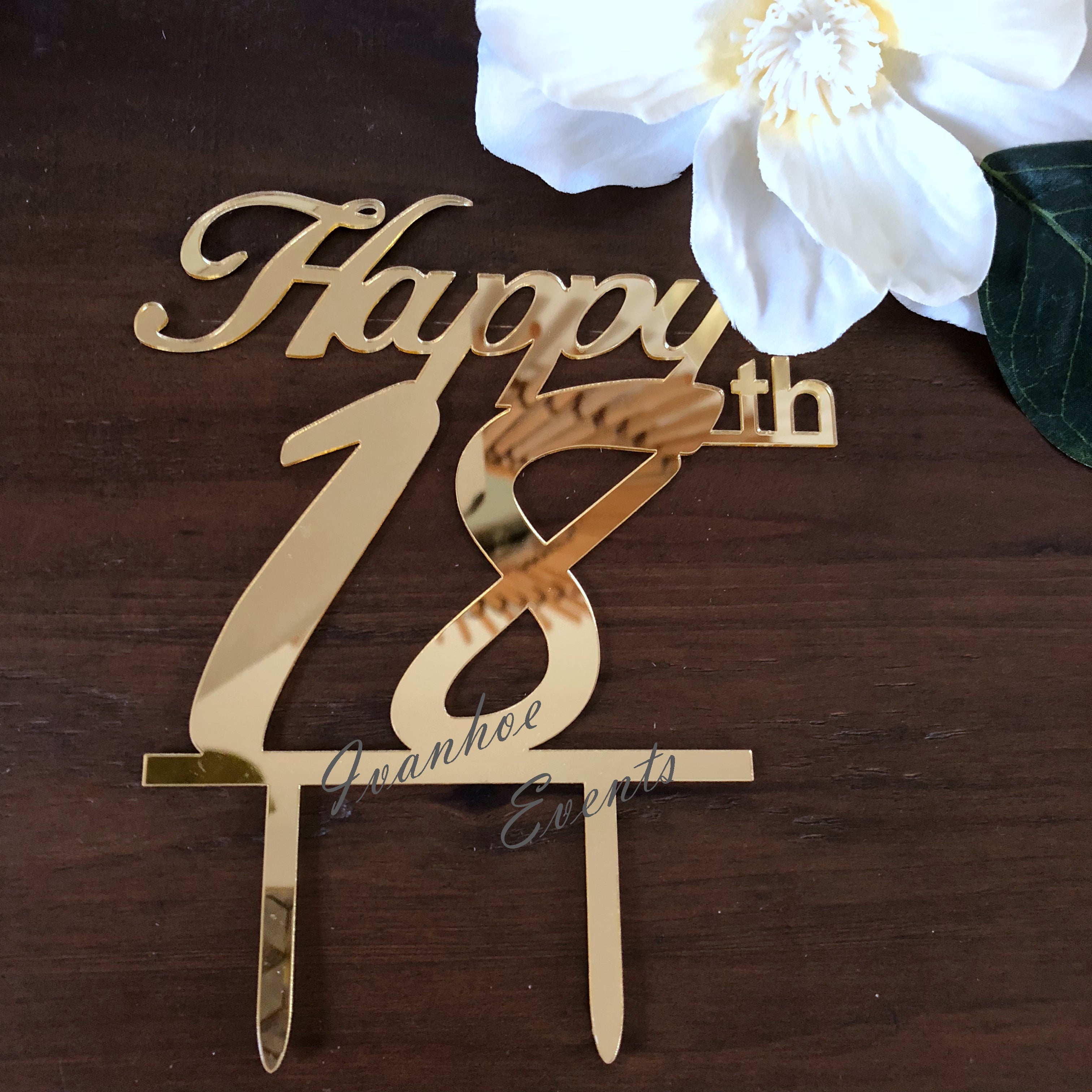 Happy 18th Eighteen Birthday Acrylic Cake Topper